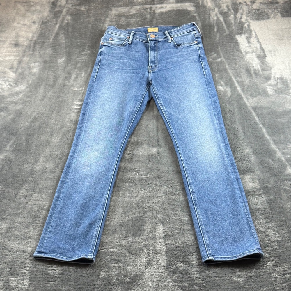 Mother The Mid Rise Dazzler Ankle Jeans Hey Sun Blue Slim Straight 26 1686-686